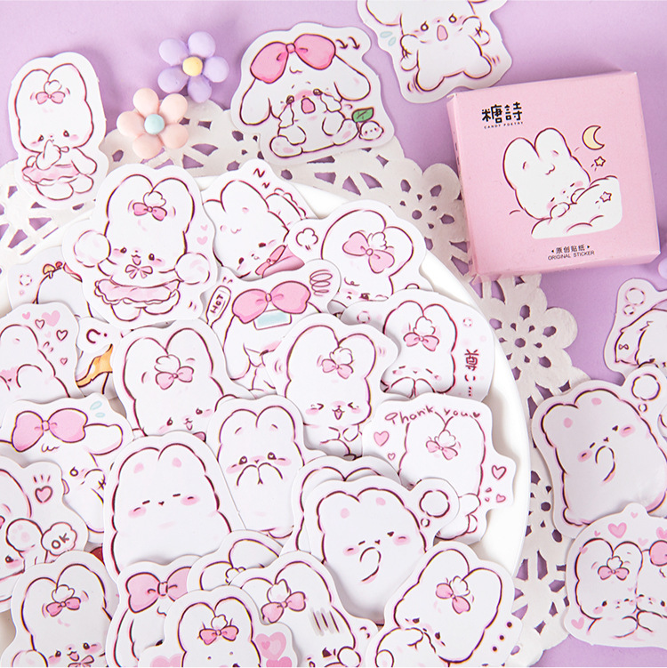 45 pcs/box Cute rabbit daily K - Planned Parenthood ulasan dan harga