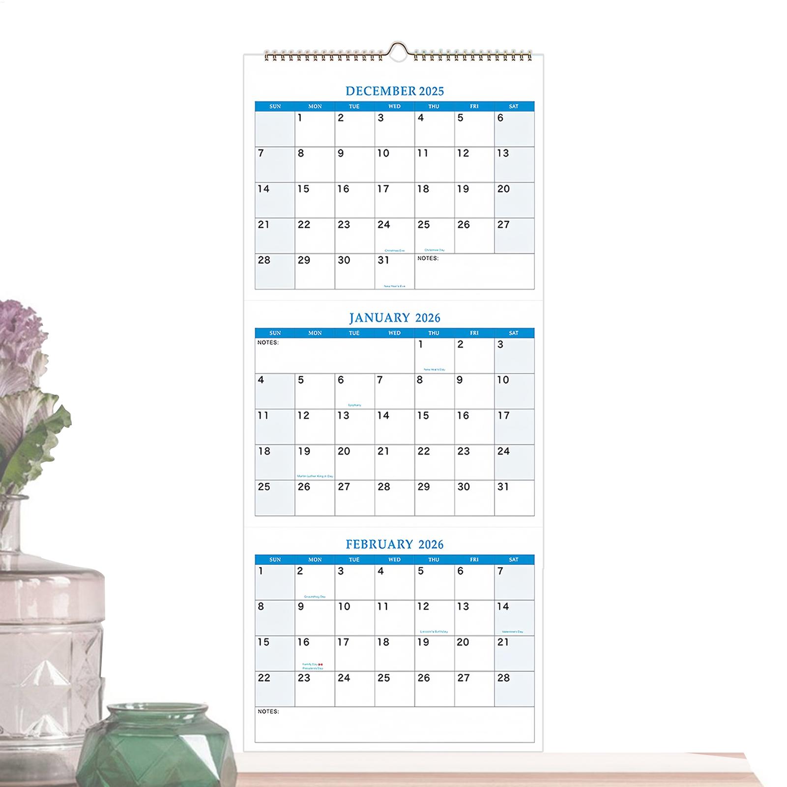 2026 Large Wall Calendar 3 Mon - Planned Parenthood ulasan dan harga